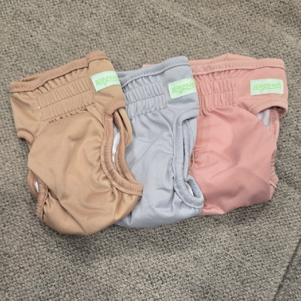 Set of Three Reusable Diapers in Neutral Tones